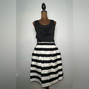 IZ Byer Women’s Black and White Striped Dress, Size XL